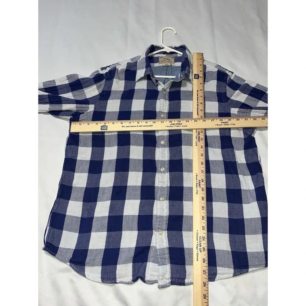 Polo Ralph Lauren shirt mens 2xl Authentic Denim Goods Long Sleeve Plaid